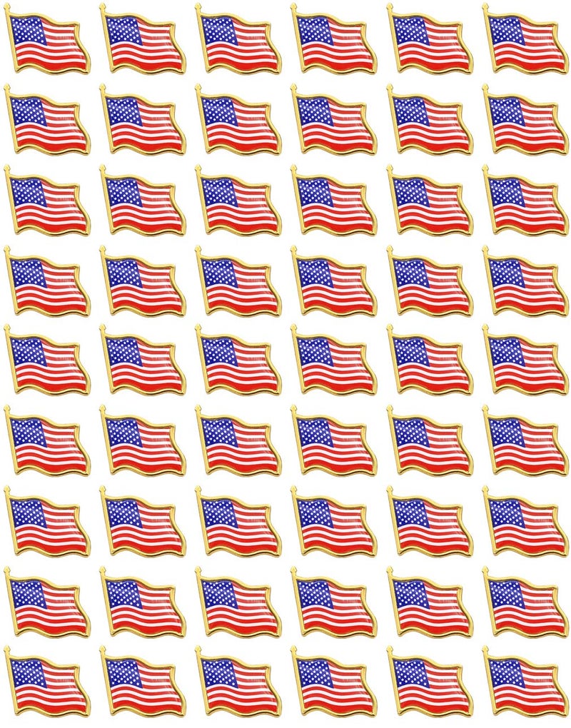 MEUUT 100 PCS American Flag Lapel Pins -100 USA Waving Flag Pin United States US Badge brooch for patriotic display - Image 1